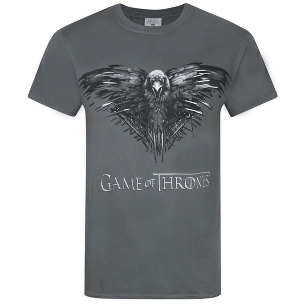 Juego de Tronos - Camiseta oficial con cuervo de tres ojos para hombre (Carbón)