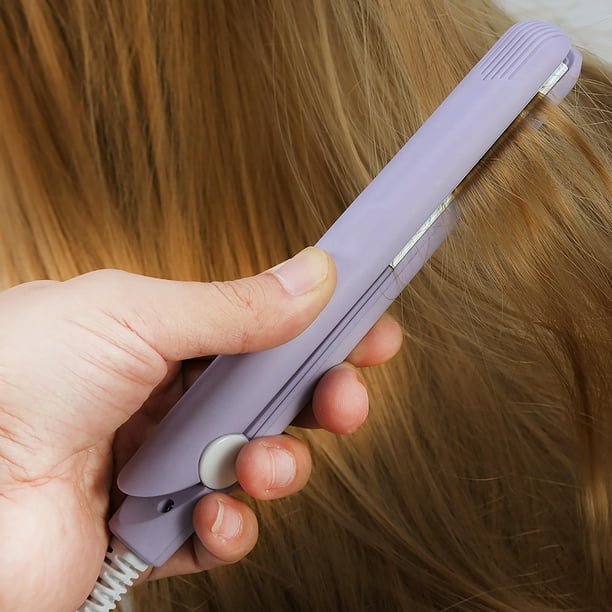 Hair Straightener 2 In 1 Mini Hair Straightener Ceramic Tourmaline Plate Beauty Flat Iron Heating Curler For Straight Hair Or See Through Bangs