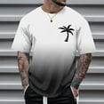 thumbnail image 2 of JLFKNG Mens T-Shirts Hawaiian Style Coconut Tree Printed Gradient Color Tee Tops Crew Neck Short Sleeve Braethable Loose Fit Tee Shirts Comfy Summer Clothes, 2 of 5