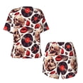 thumbnail image 5 of Lsque record lips Skull Women's Short-Sleeved Pajama Set - 2 Piece Soft and Lightweight Sleepwear Set-X-Large, 5 of 9