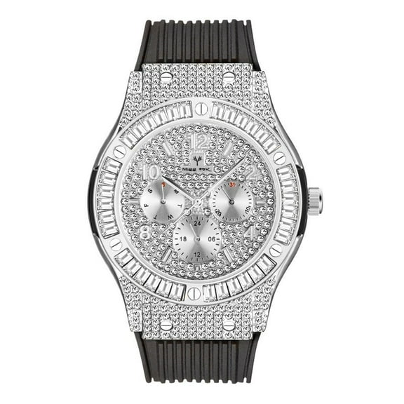 Stylish Mens Round Quartz Watch, Silicone Strap, Quartz Movement, Trendy Dial, Waterproof, Perfect for Casual Occasions