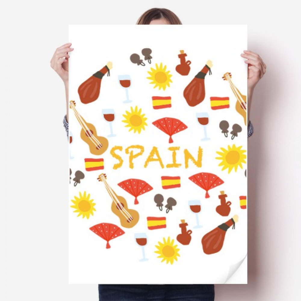 Spain Flamenco Music Food Sticker Decoration Poster Playbill Wallpaper