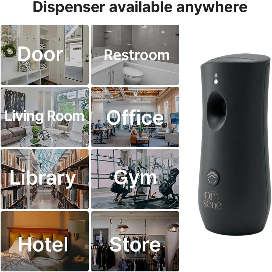 RGHJAR-Automatic Air Freshener Simple Basic Dispenser - Manual spray button, built-in light sensor, 24-hour/day/night modes, wall-mounted and freestanding types, aerosol dispenser (White) (Black)