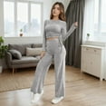 thumbnail image 2 of sususu Workout Sets for Women,Lounge Set Women's Knit Sweatshirt And Pants Two Piece Outfit Soft Casual Long Sleeve Comfortable Trousers For Everyday Wear And Home Relaxation - Grey, 2 of 4