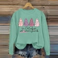 thumbnail image 4 of In October We Wear Pink Cancer Awareness Halloween Sweatshirts for Women Crewneck Graphic Sweatshirt Pullover, 4 of 5
