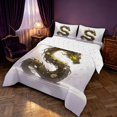 thumbnail image 2 of Manfei Traditional Dragon Animals King Size Comforter Sets,Romantic Floral Comforters King Size,White Green,Reversible,3-Piece,1 Comforter and 2 Pillowcases, 2 of 7