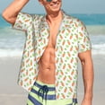 thumbnail image 7 of Pofeuu Vegan Fruit Carrot Print Hawaiian Shirt for Men Sleeves Casual Button Down Summer Beach Dress Shirts T-Shirts,XX-Large, 7 of 7