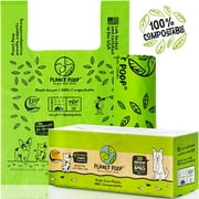 Compostable Dog Poop Bag, Cat Litter Box Clean-up, XL Sized Pet Waste Bags with Handles. Pooper Scooper & Swivel Bin Waste Bags Refill. Biodegradable Poop Bags for dogs. Extra-Large Grocery Bag Size
