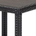 thumbnail image 2 of Coco 22 Inch Modern Patio Side Table, Bottom Shelf, Wicker Frame, Espresso- Saltoro Sherpi, 2 of 5