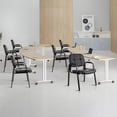 thumbnail image 2 of CLATINA Waiting Room Guest Chair with Bonded Leather Padded Arm Rest for Office Reception and Conference Desk Black, 2 of 8