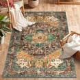 thumbnail image 1 of Washable Runner Rug x Boho Vintage Hallway Rug Runner with Rubber Backing Stain Low Pile Faux Wool Distressed Carpet Runner for Bedroom Kitchen Laundry Entrance, 1 of 7