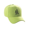 thumbnail image 2 of Daxton Structured Baseball Hat Cap Curved Visor Old English Font Alphabet A to Z, Lime Hat Black K, 2 of 4