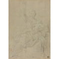 thumbnail image 2 of Ciro Ferri 18x24 Gold Ornate Framed and Double Matted Museum Art Print Titled - Seated Madonna and Child, 2 of 4