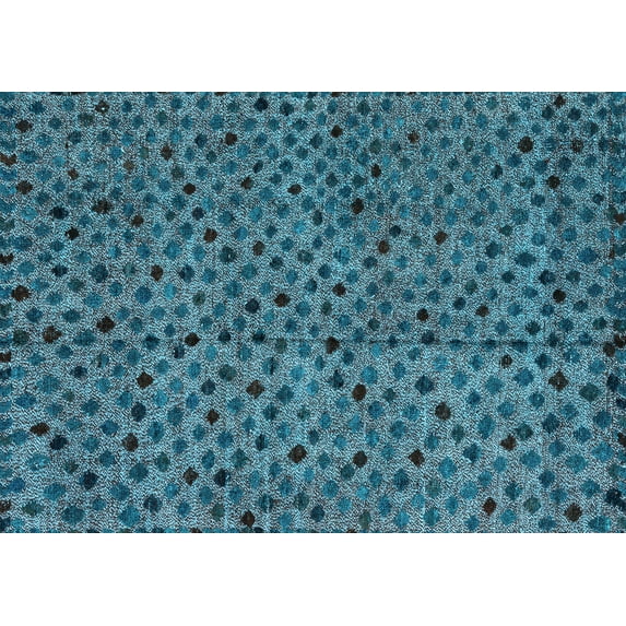 Ahgly Company Indoor Rectangle Abstract Light Blue Modern Area Rugs, 3' x 5'