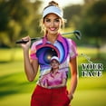 thumbnail image 3 of HOMYGIFTS Women’s Artistic Golf Polo Shirt – Vibrant Mosaic Golfer Design, 3 of 8