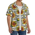 thumbnail image 2 of Sikiie Cute Sunflowers Men's Wrinkle Free Untucked Cuban Shirt Business Casual Button Down Shirts Short Sleeve ShirtLarge, 2 of 5