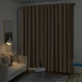 thumbnail image 4 of 100% Blackout Curtains 2 Panels Set, Thermal Insulated Linen Textured Blackout drape for Bedroom, Back Tab/Rod Pocket Curtains, Natural Flax W50" X L96", 4 of 5