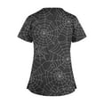 thumbnail image 5 of Stamzod Halloween Costume Scrub for Women Gradient Net Print Slim Fit Shirts&nbsp;Graphic Tees Short Sleeve V Neck Nursing Uniforms, 5 of 5
