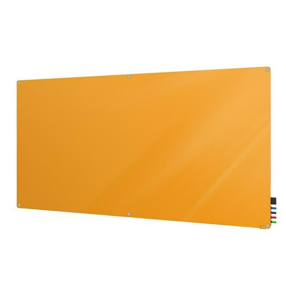Ghent HMYRN45MR Harmony Glass Whiteboard with Radius Corners, 4 x 5 ft. - Marigold