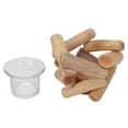 thumbnail image 1 of Wooden Candlestick, Decorative Safe Use Glass Candle Cup Unique Style Simple Candlestick Holders  For Bedroom For Wedding Birthday Party, 1 of 8