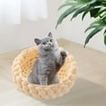 thumbnail image 1 of Cesta de cama de algodón para gatos Yinane Hecha a mano Flexible 15,75 pulgadas Crema, 1 of 8