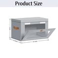 thumbnail image 4 of 3 Pack Light Gray Closet Storage Bins with Lids Front Opening Storage Bin Collapsible Fabric Organizer with Clear Window Dual Handles Closet Clothes Blanket Book Storage Box for Home DIMJ, 4 of 8