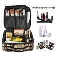 thumbnail image 2 of FORMRS Travel Makeup Bag Large Capacity Train Case Cosmetic Organizer with Adjustable Dividers, Brown Floral, 2 of 8