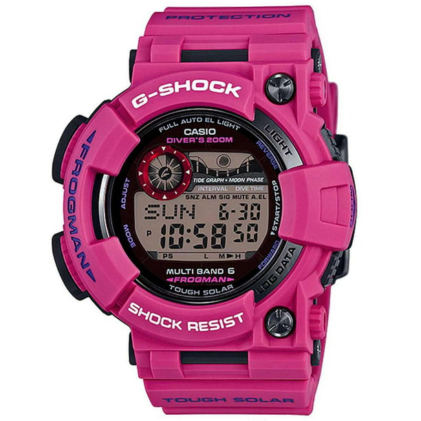 kontanter Governable Inspektion GWF1000SR-4 Men's G-Shock Frogman Digital Grey Dial World Time Pink Strap  Dive Watch - Walmart.com