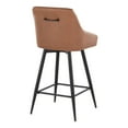 thumbnail image 6 of Hannah 26" Fixed-Height Counter Stool Set of 2 with Backs, Counter Height Chairs, Counter Height Stools Swivel, Swivel Counter Stools For Kitchen Island (Camel Faux Leather), 6 of 6