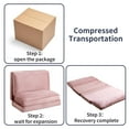 thumbnail image 7 of ZAFLY Single Folding Sofa Bed, Foldable Futon Couch Bed, Sleeper Sofa Guest Bed, Folding Foam Mattress, Upholstered Convertible Floor Mattress for Living Room/Apartment (Single, Pink), 7 of 7
