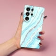 thumbnail image 2 of SKLYDDI Light Blue and Silver Marble for Galaxy S21+ 5G Case - Abstract Flowing Lines, TPU, Flexible, Aesthetic, Cute, 2 of 7
