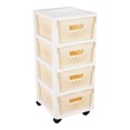 thumbnail image 1 of Cajonera de Piso Mainstays Plástico 4 Cajones con Ruedas Beige, 1 of 2