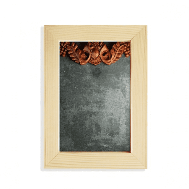 Grey Cement Mahogany Ornament Pattern Desktop Display Photo Frame Picture Art Painting 5x7 inch