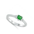 thumbnail image 4 of CHOOSE YOUR COLOR Simulated Emerald Love Heart Promise Ring .925 Sterling Silver Band Green CZ Female Size 9, 4 of 4