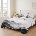 thumbnail image 2 of Queen Quilt Set 90''x96'', Mountain Lightweight Summer Bedspread Coverlet Set with 2 Pillow Shams, Eagle Sky Cloud Black and White Landscape Breathable All Season Quilt Bedding for Bedroom/Guest Room, 2 of 9