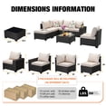 thumbnail image 2 of TerraRelax 7 Pieces Patio Furniture set All-Weather Outdoor Wicker Sectional Conversation Sofa Rattan patio seating sofa with cushion and Glass Table and Ottoman for Porch Poolside,Beige, 2 of 7