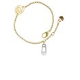 thumbnail image 2 of Delight Jewelry Silvertone Clear Frosted Baby Safety Pin Gold-tone Rose Link Chain Bracelet, 6.25"+1.75" Extender, 2 of 4