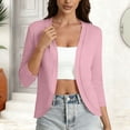 thumbnail image 6 of LIaqionyy Cropped Cardigan for Womens Open Front Summer Lightweight Cover up Dresses 3/4 Sleeve Cardigans, 6 of 7