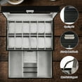 thumbnail image 2 of Bibana 12-Slot Watch Box with Lock, PU Leather Jewelry Organizer with Glass Lid & 2 Drawers for Men and Women, 2 of 7