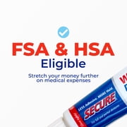 Secure Denture Adhesive Cream, 12-Hour Max Hold, Waterproof Seal - Zinc Free - For Uppers, Lowers & Partials - FSA HSA Approved - Food Grade Ingredients - 1.4 oz (1 Pack)