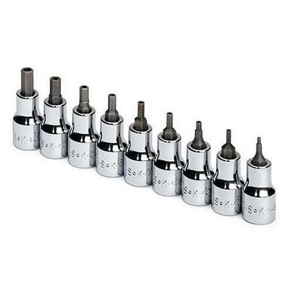 SK Hand Tool 19749 9-Piece 3/8 in. Drive SAE Tamper-Proof Hex Bit Socket Set