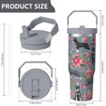 thumbnail image 4 of 30 Oz Tumbler Grey Dog Tumbler with Lid and Straw, Birthday Gift Cup for Friend Women Men Coffee Travel Mug Thanksgiving Day Halloween Christmas Gift Water Bottle, 4 of 7