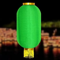 Zhuge 2pcs 12in Traditional Japanese Silk Lanterns Red Hanging Ramen Bar Lantern Lamp with Gold Tassel for Chinese New Year Outdoor Yard Decorations,