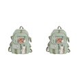 thumbnail image 1 of Qarigey escolar de nailon con gran capacidad - para mujer de ocasión amplia aplicable escolar verde con colgante de insignia verde con insignia colgante 2Conjunto, 1 of 6