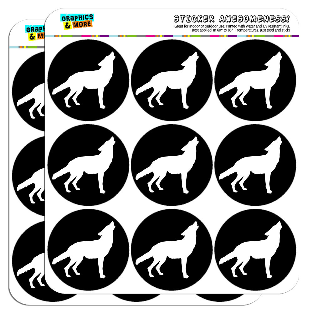 Wolf Howling 2" Scrapbooking Crafting Stickers