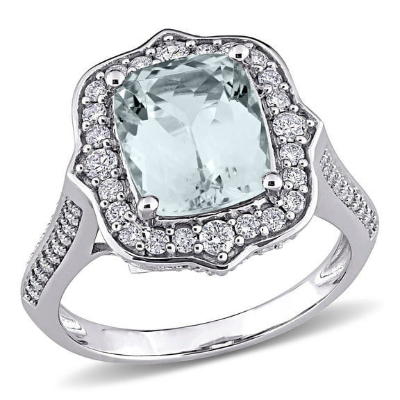 Everly Women's Aquamarine 14k White Gold Ring