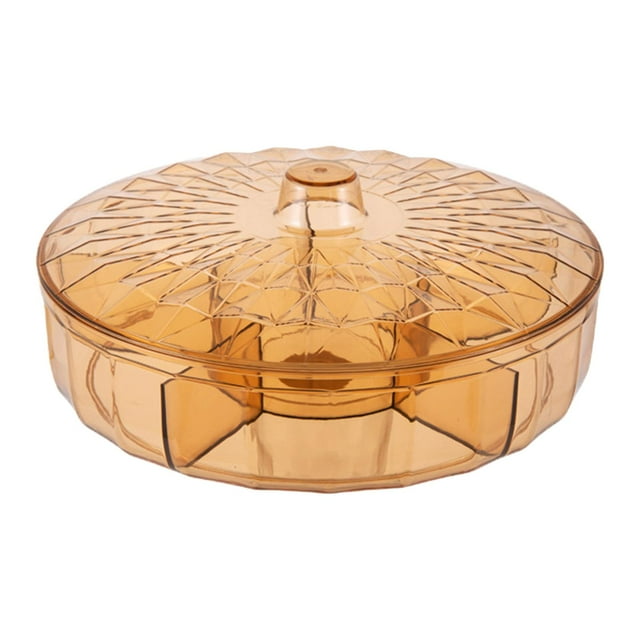 GUOOL Compartiment de Rangement Transparent, Multifonction Luxe Léger avec Couvercle Assiette à Bonbons