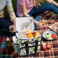 thumbnail image 5 of FORMRS Insulated Cooler Bag 24 Cans Capacity Soft Leakproof Lunch Box with Side Pockets, Retro Flower Print, 5 of 7