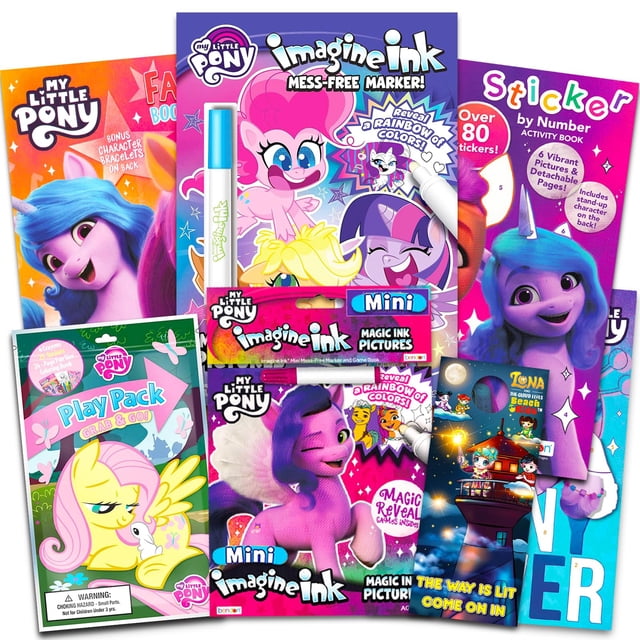 Set de libros para colorear My Little Pony con juegos, rompecabezas y pegatinas
