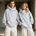thumbnail image 2 of Gtoiithly Boys Girls Solid Casual High Neck Pocket Long Sleeve Hoodie Sweatshirt Pullover Soft Comfortable Everyday Wear 2-Grey XL, 2 of 6